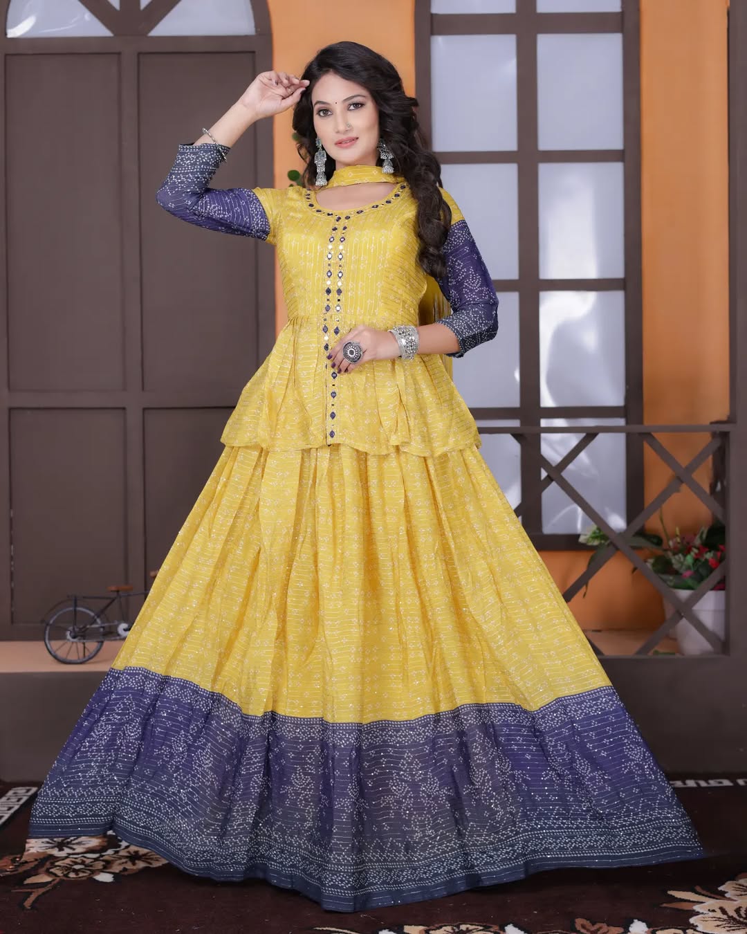 Bandhani Kurti Lehenga