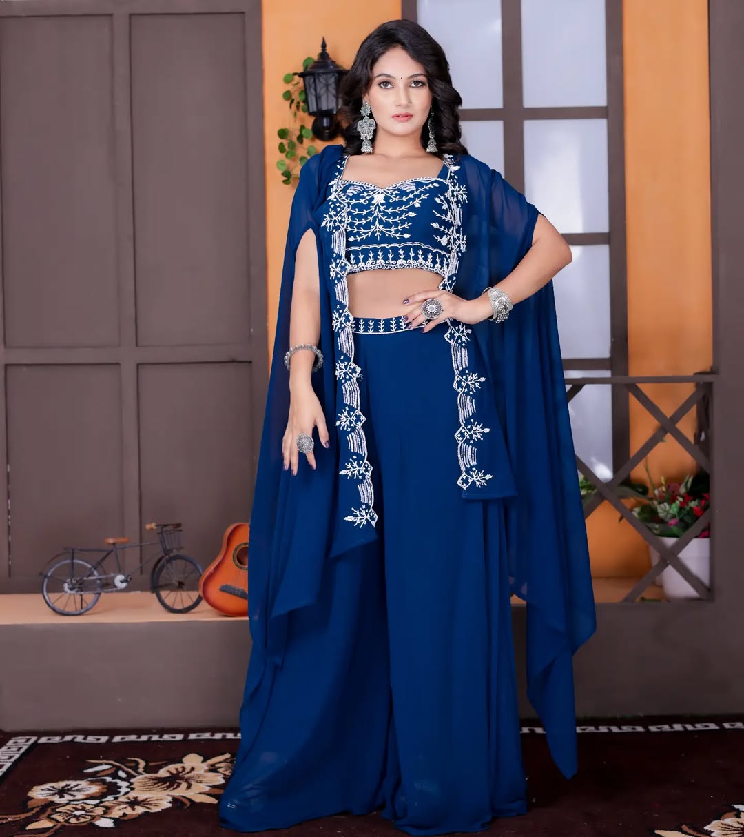 Indigo Bloom Cape Set